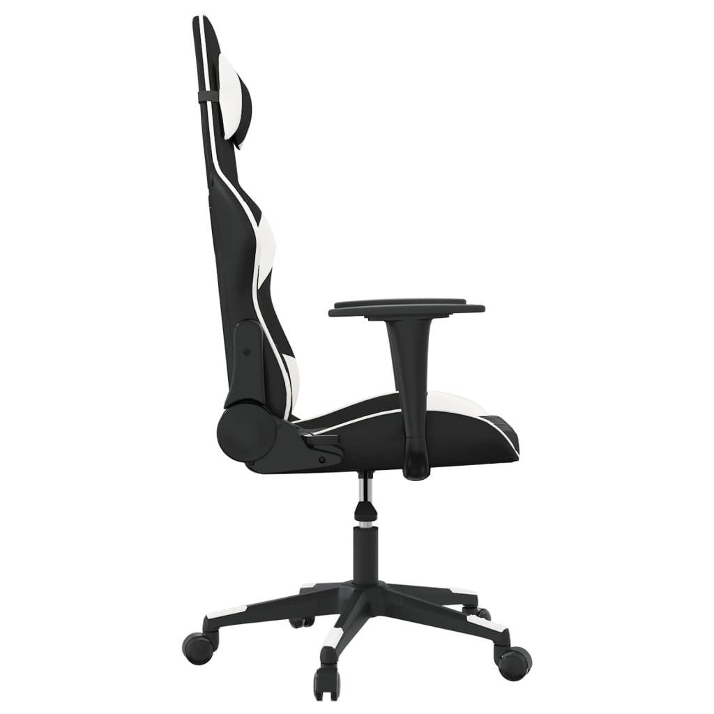 Chaise gaming Vantek Essential Edge noir & blanche, vue 3