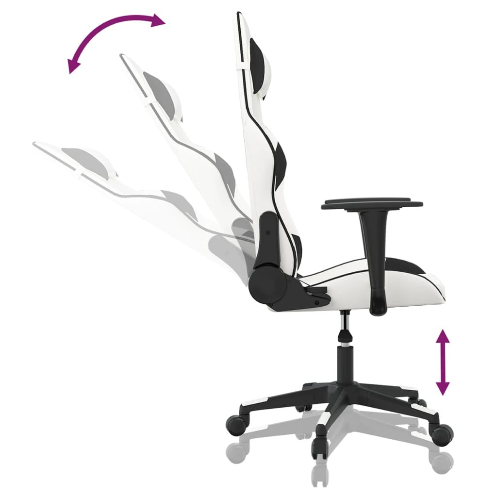 Chaise gaming Vantek Essential Edge blanc et noir, vue 7