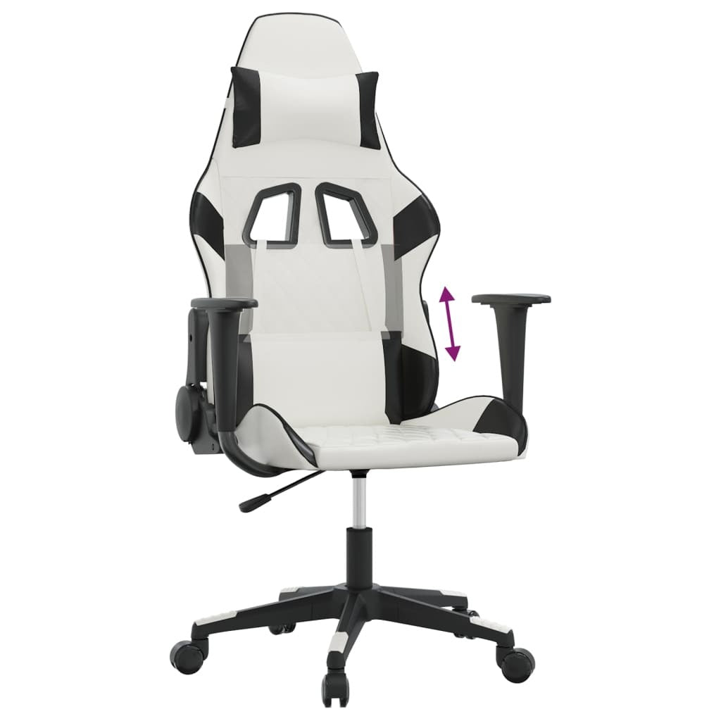 Chaise gaming Vantek Essential Edge blanc et noir, vue 8
