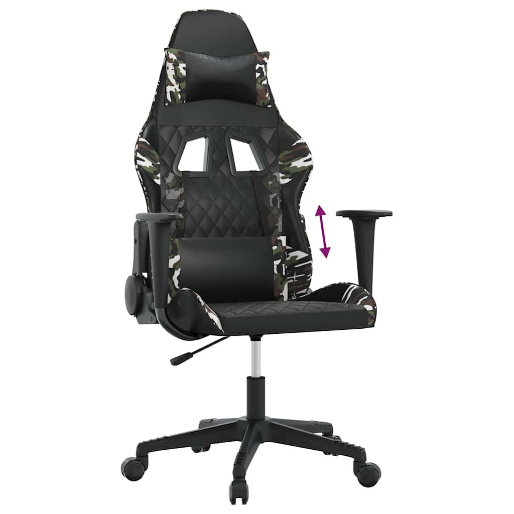 Chaise gaming Vantek Essential Edge noir et camouflage, vue 8
