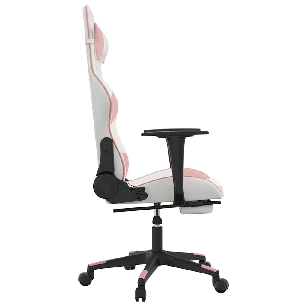 Chaise gaming Vantek Prestige Elite blanche & rose, vue 3