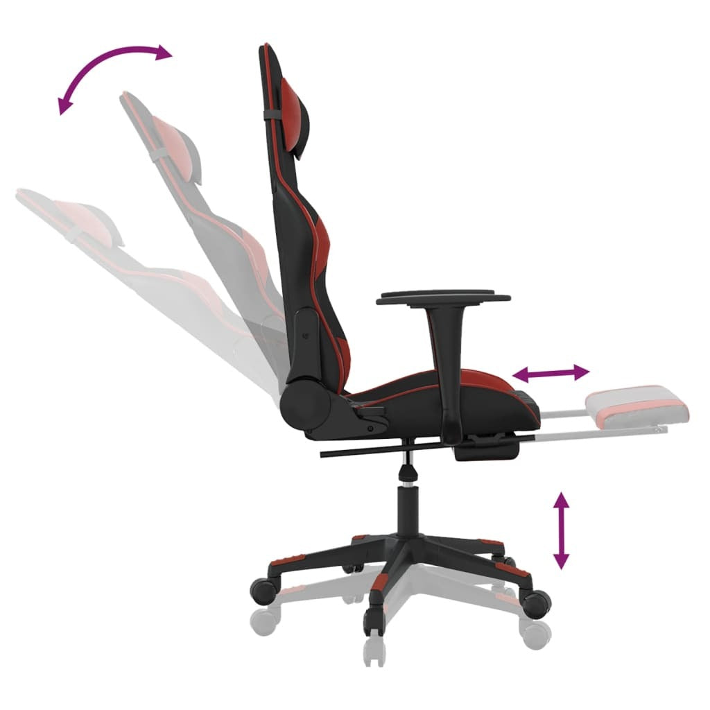 Chaise gaming Vantek Prestige Elite noir et rouge, vue 7