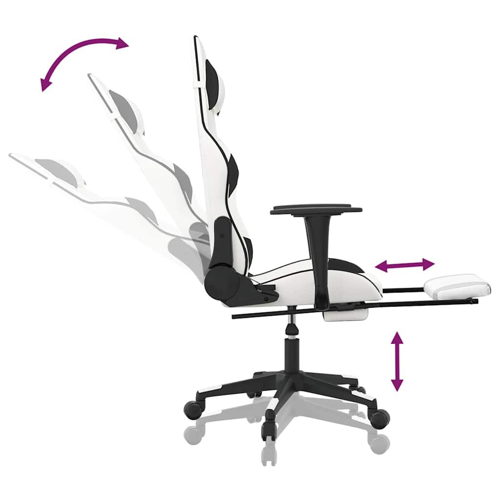 Chaise gaming Vantek Prestige Elite blanche & noir, vue 7