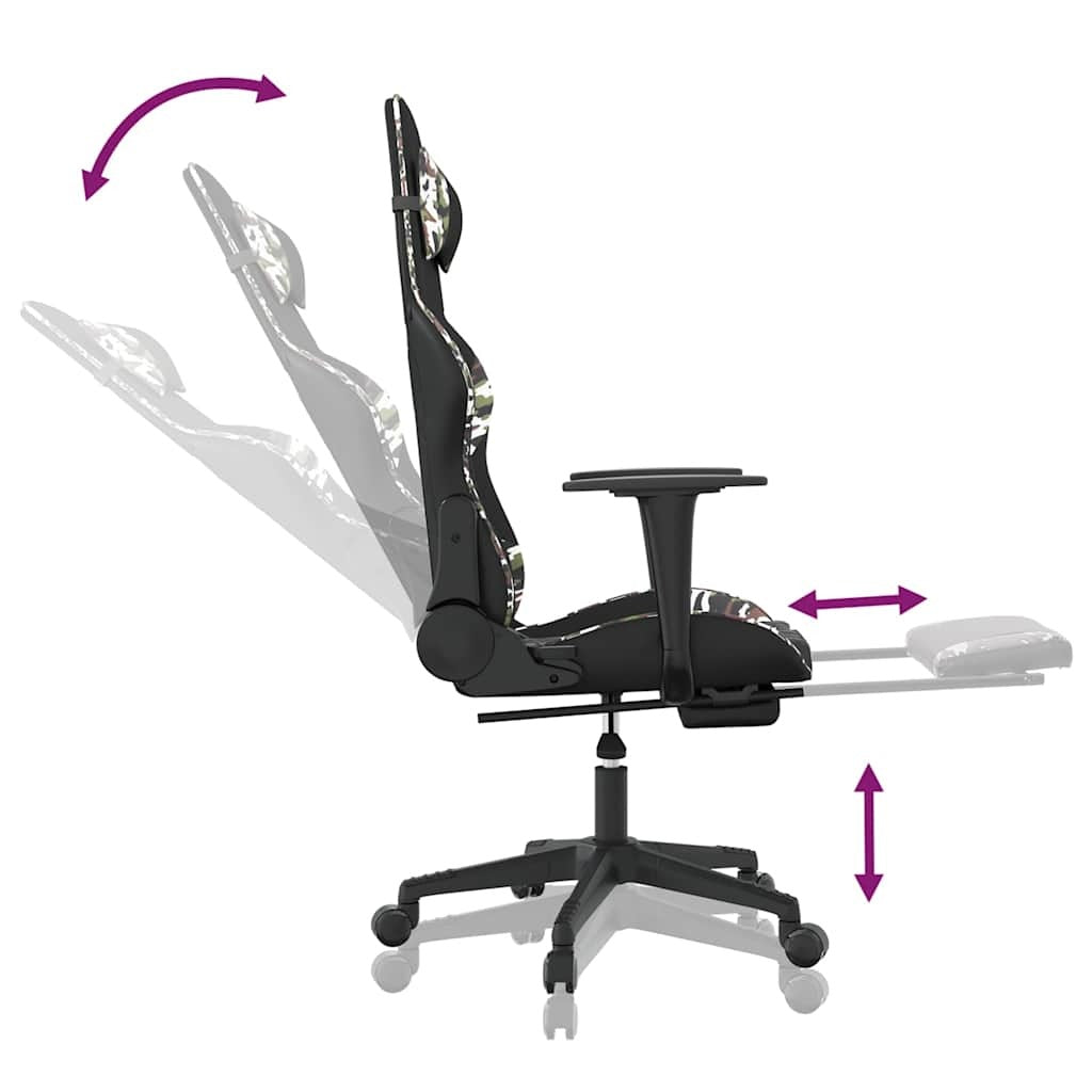 Chaise gaming Vantek Prestige Elite noir et camouflage, vue 7