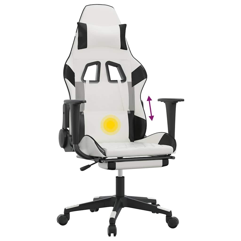Chaise gaming Vantek Prestige Elite blanche & noir, vue 8
