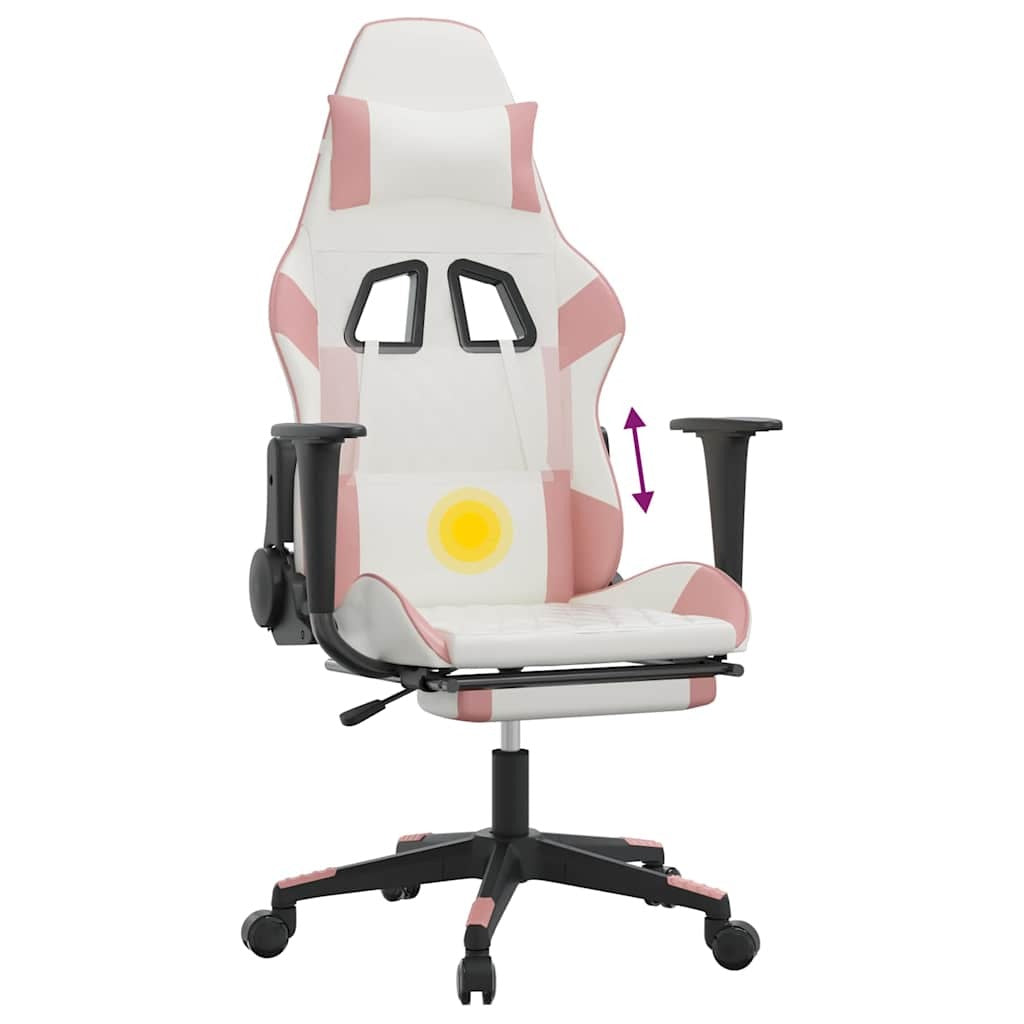 Chaise gaming Vantek Prestige Elite blanche & rose, vue 6