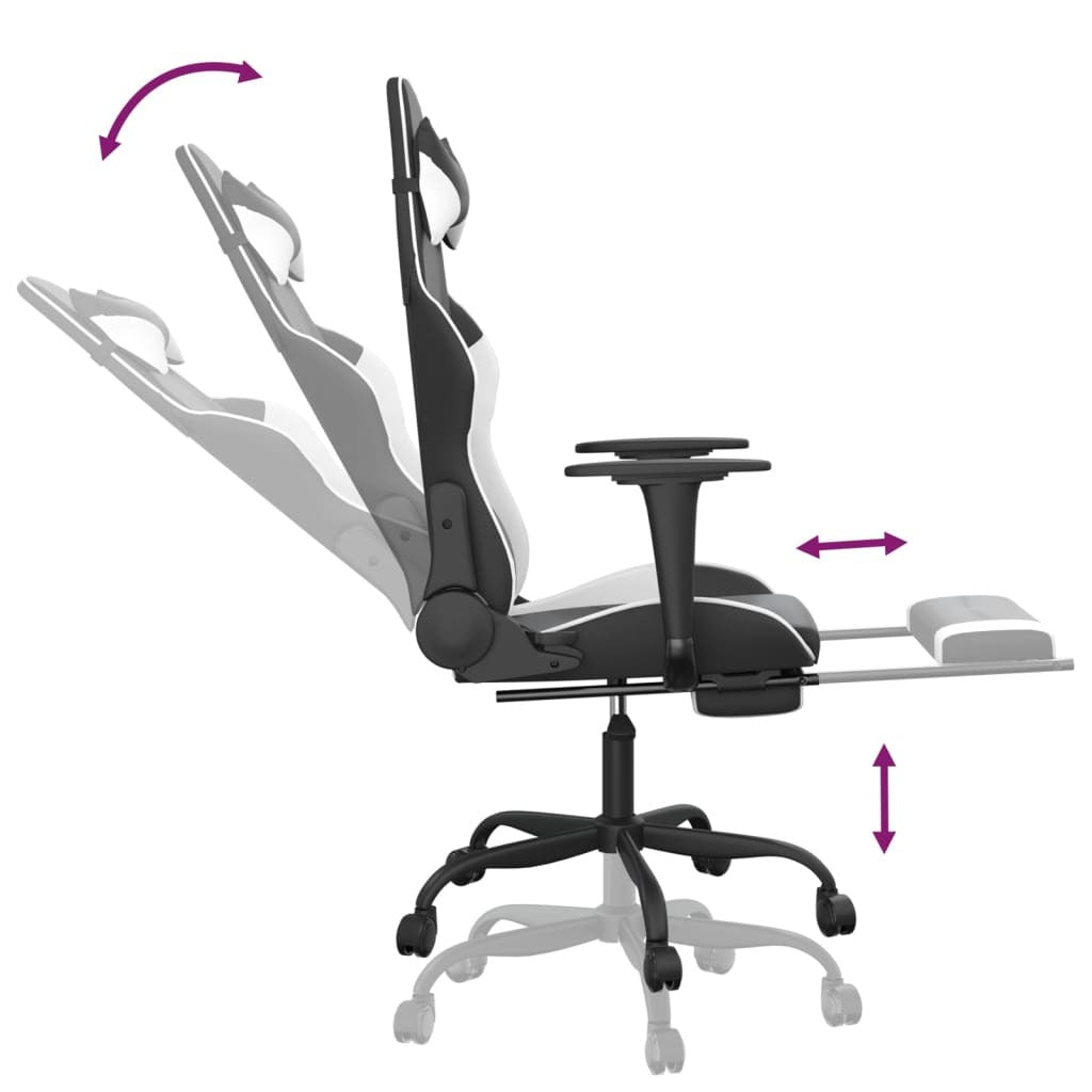 Chaise gaming Vantek Signature Elevate noir et blanc, vue 9
