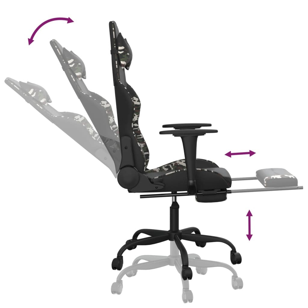 Chaise gaming Vantek Signature Elevate noir et camouflage, vue 9