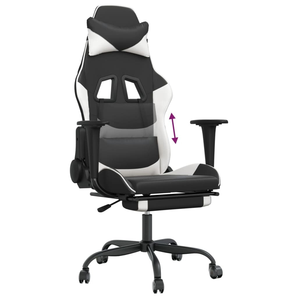 Chaise gaming Vantek Signature Elevate noir et blanc, vue 10